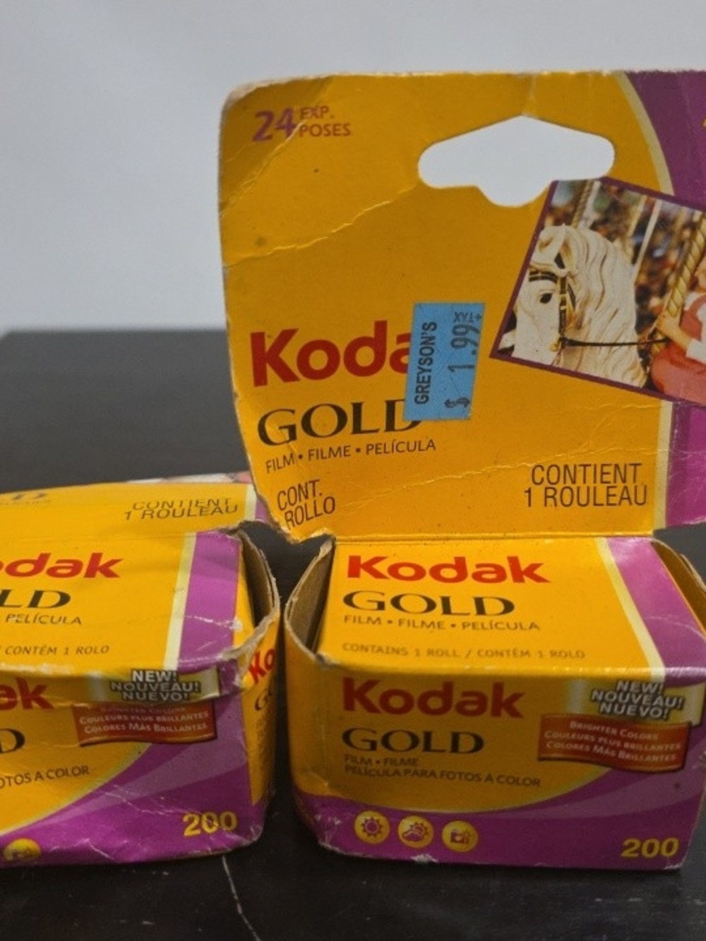 Kodak Gold 200 Color Film - Yellow and Purple Packaging